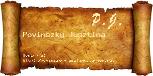 Povinszky Jusztina névjegykártya